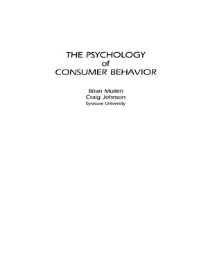 cover image of The Psychology of Consumer Behavior